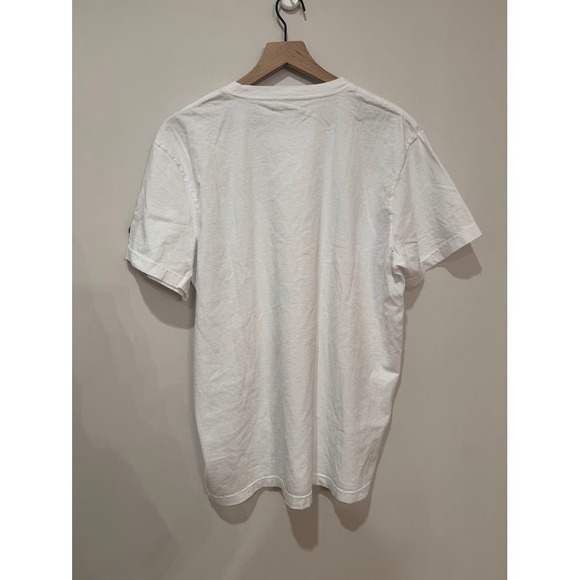 American‎ Giant Mens T Shirt Mike Works Hard Play Hard Graphic Tee White Size L - Picture 4 of 6